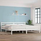 Bedframe massief grenenhout wit 200x200 cm