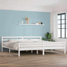 Bedframe Massief Hout 200 x 200 cm Wit