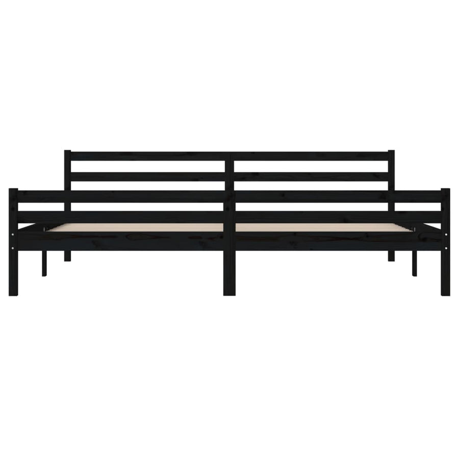 Bedframe Massief Hout 200 x 200 cm Zwart