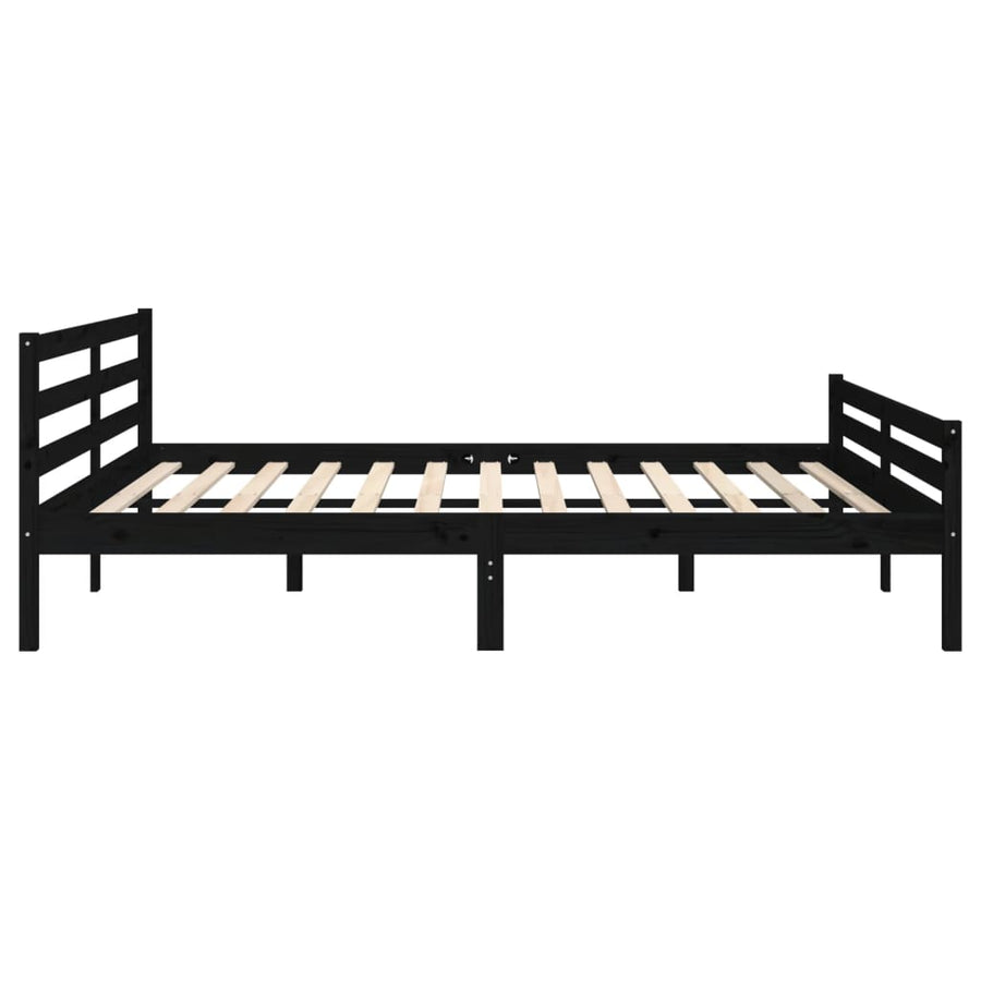 Bedframe Massief Hout 200 x 200 cm Zwart