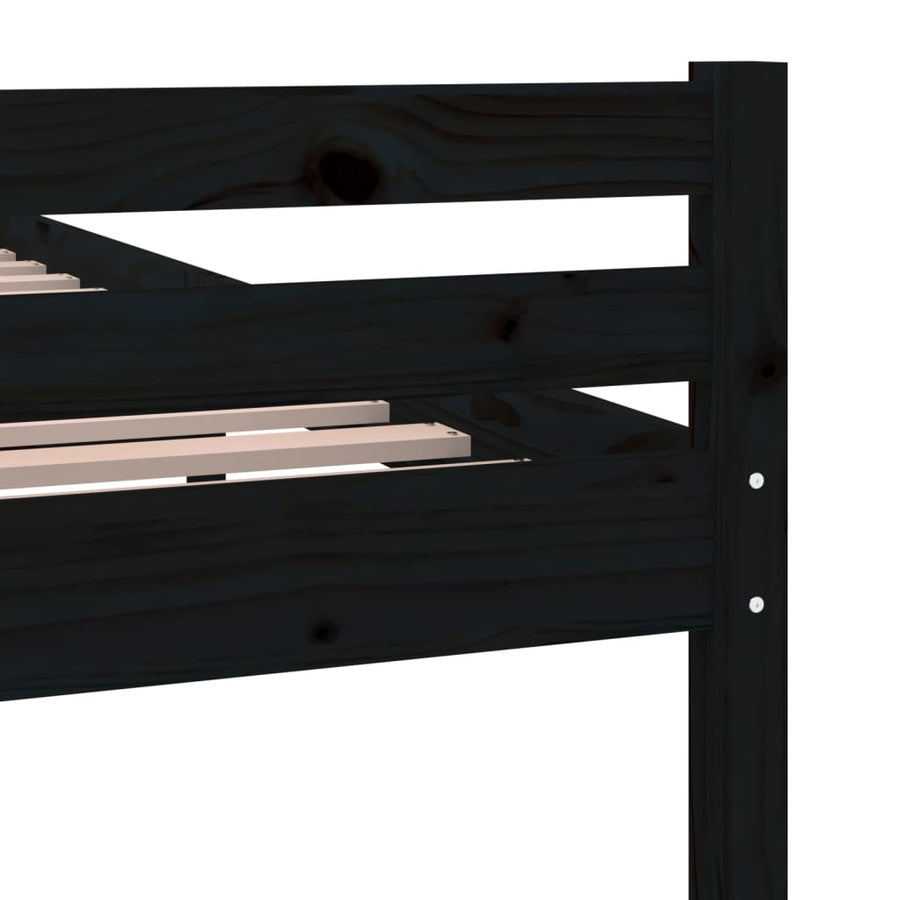 Bedframe Massief Hout 200 x 200 cm Zwart