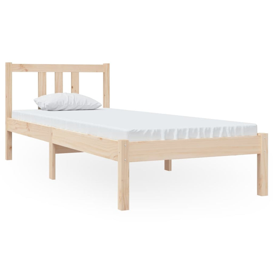 Bedframe massief hout 75x190 cm 75 x 190 cm Naturel