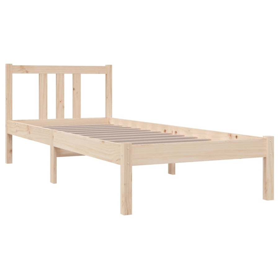 Bedframe massief hout 75x190 cm 75 x 190 cm Naturel