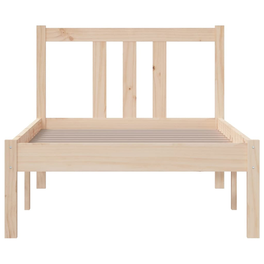 Bedframe massief hout 75x190 cm 75 x 190 cm Naturel
