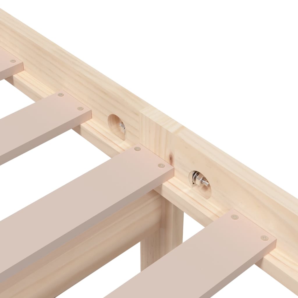 Bedframe massief hout 75x190 cm 75 x 190 cm Naturel