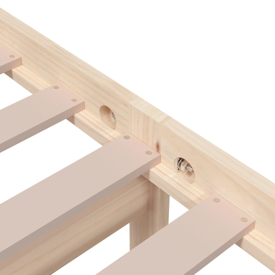 Bedframe massief hout 75x190 cm 75 x 190 cm Naturel