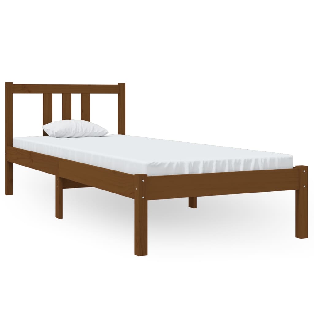 Bedframe Massief Hout Honingbruin 75X190 Cm 2Ft6 Small Single