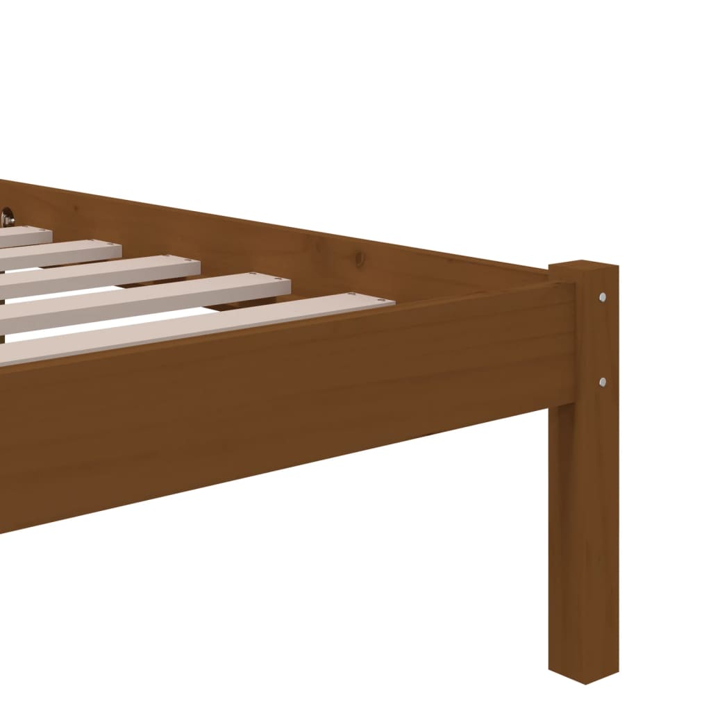 Bedframe Massief Hout Honingbruin 75X190 Cm 2Ft6 Small Single