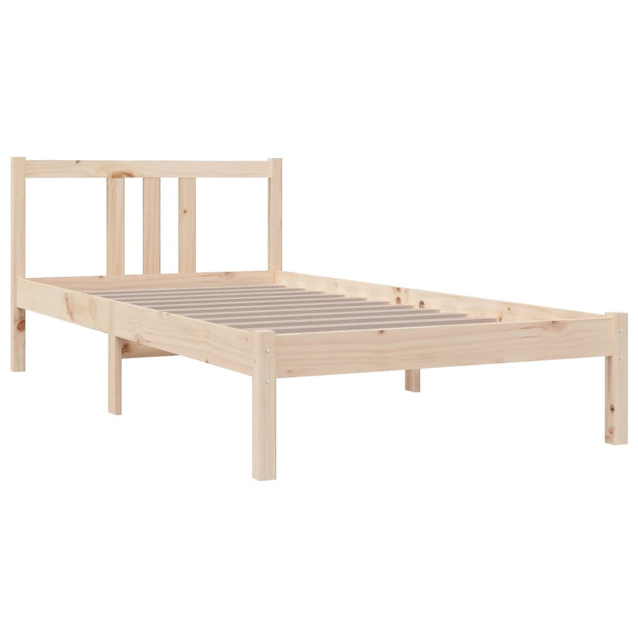 Bedframe Massief Hout 90X190 Cm Single 90 x 190 cm Naturel