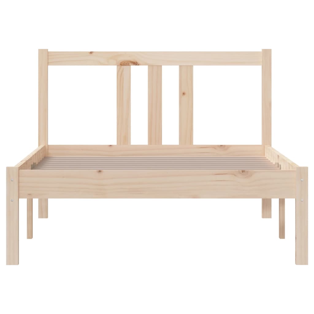Bedframe Massief Hout 90X190 Cm Single 90 x 190 cm Naturel