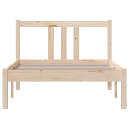 Bedframe Massief Hout 90X190 Cm Single 90 x 190 cm Naturel