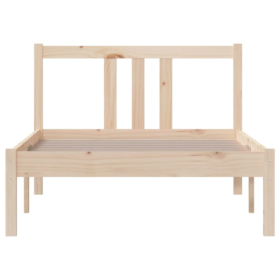 Bedframe Massief Hout 90X190 Cm Single 90 x 190 cm Naturel