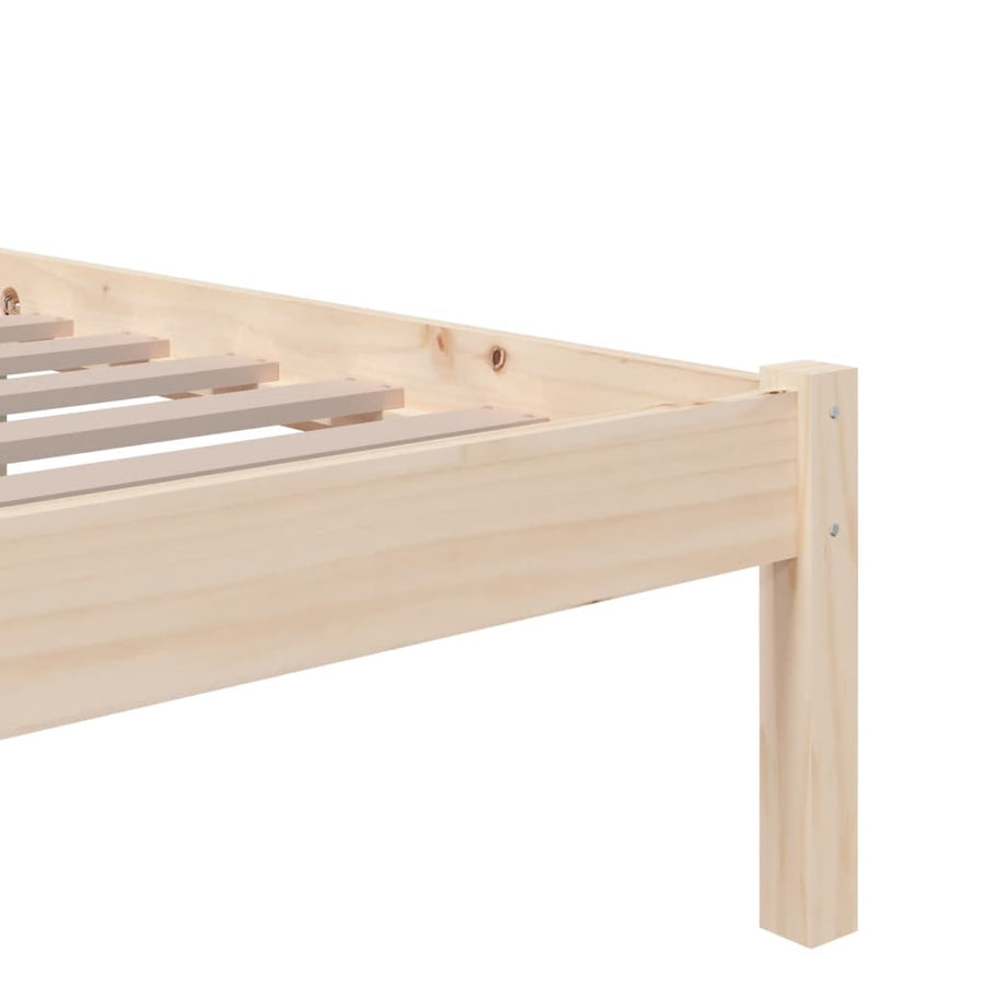Bedframe Massief Hout 90X190 Cm Single 90 x 190 cm Naturel