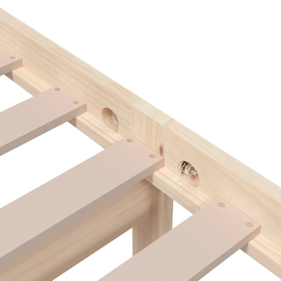 Bedframe Massief Hout 90X190 Cm Single 90 x 190 cm Naturel