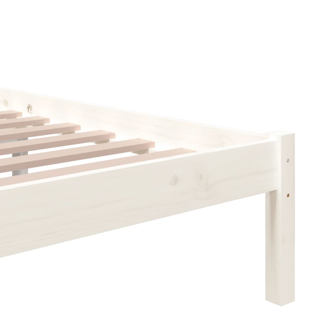 Bedframe Massief Hout Wit 90X200 Cm