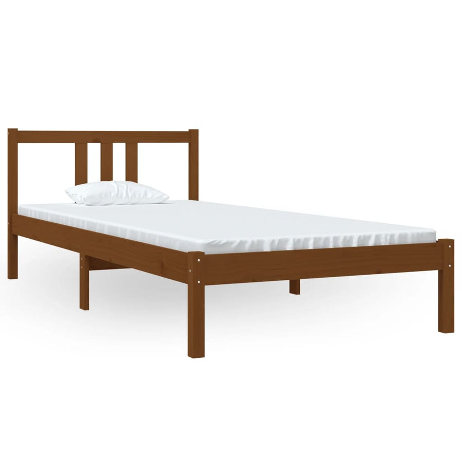 Bedframe Massief Hout Honingbruin 90X200 Cm