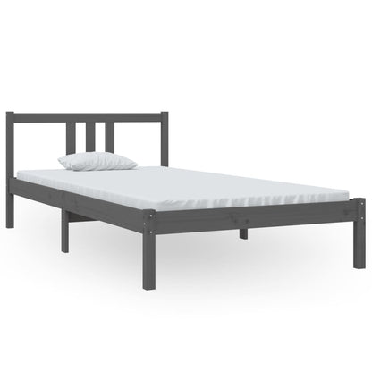 Bedframe Massief Hout Grijs 100X200 Cm