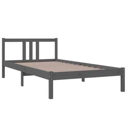 Bedframe Massief Hout Grijs 100X200 Cm