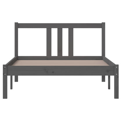 Bedframe Massief Hout Grijs 100X200 Cm