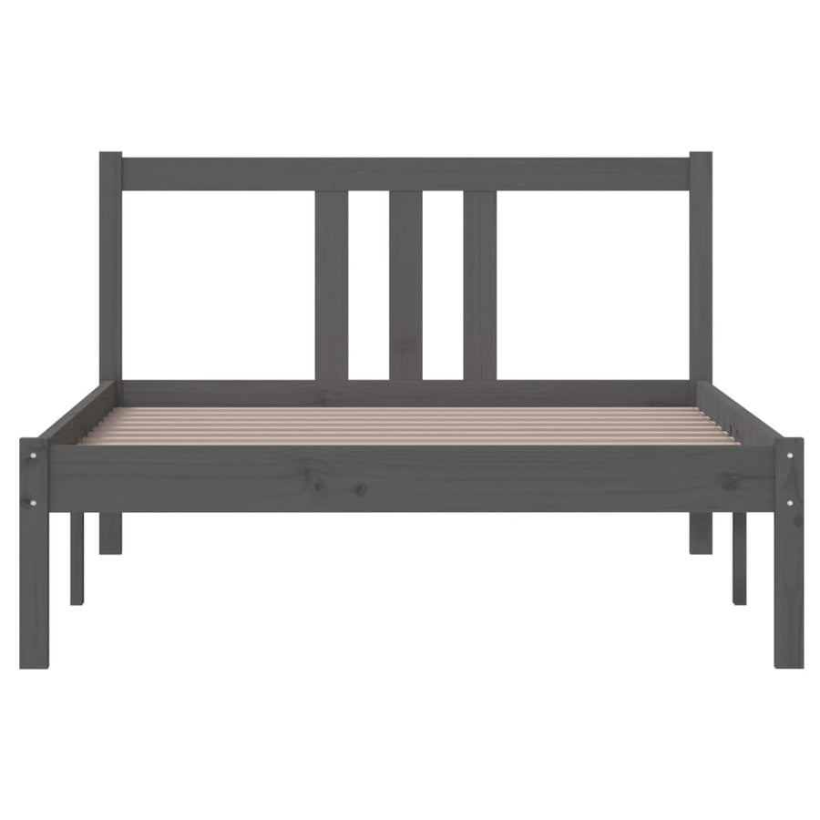 Bedframe Massief Hout Grijs 100X200 Cm