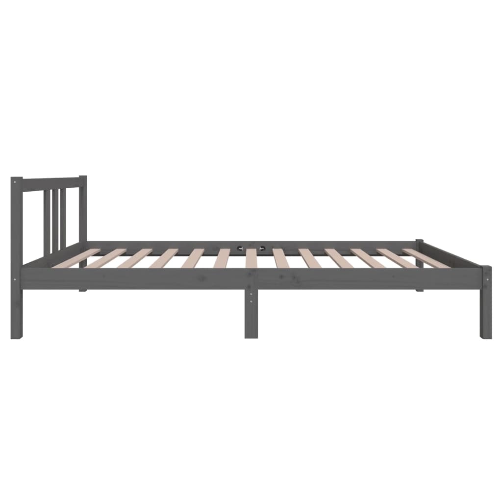 Bedframe Massief Hout Grijs 100X200 Cm