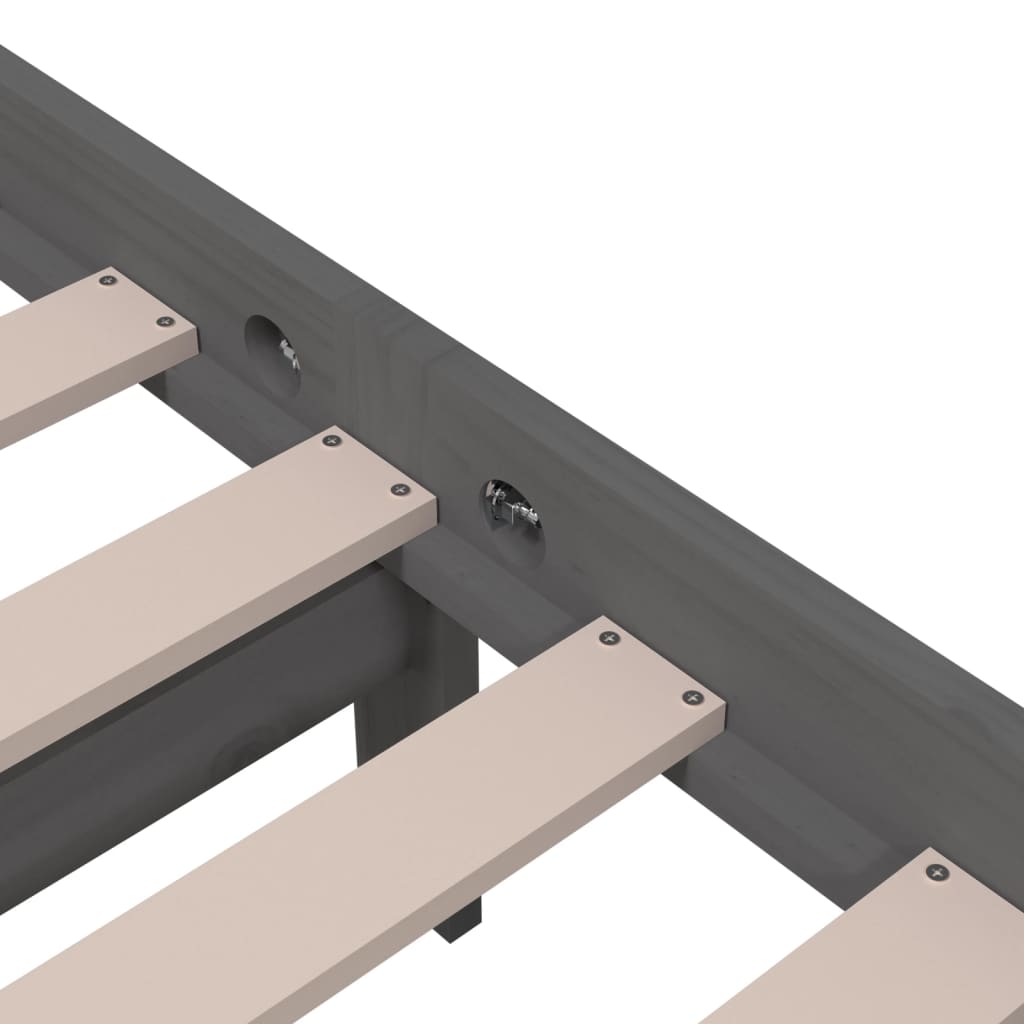 Bedframe Massief Hout Grijs 100X200 Cm