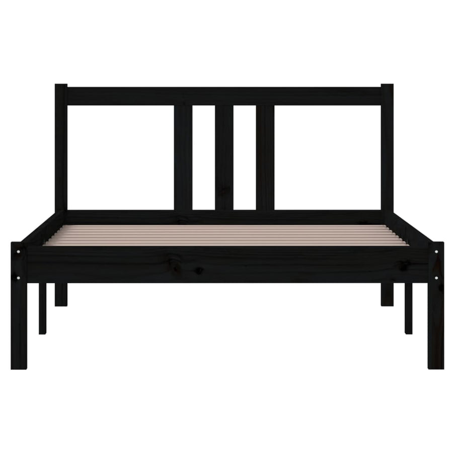 Bedframe Massief Hout Zwart 100X200 Cm