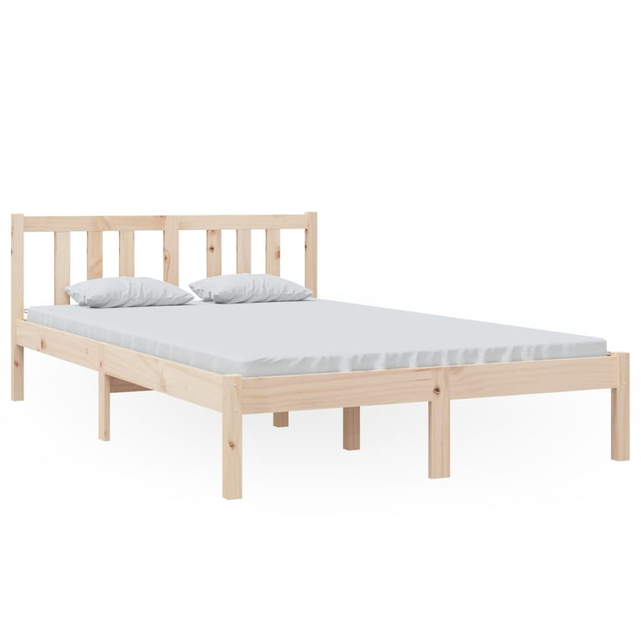 Bedframe Massief Hout 120X200 Cm 120 x 200 cm Naturel