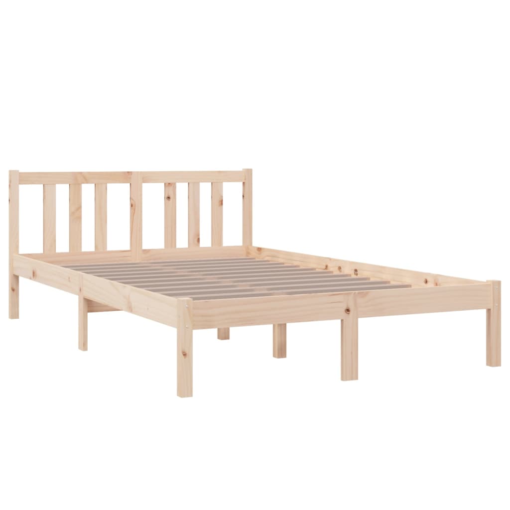 Bedframe Massief Hout 120X200 Cm 120 x 200 cm Naturel