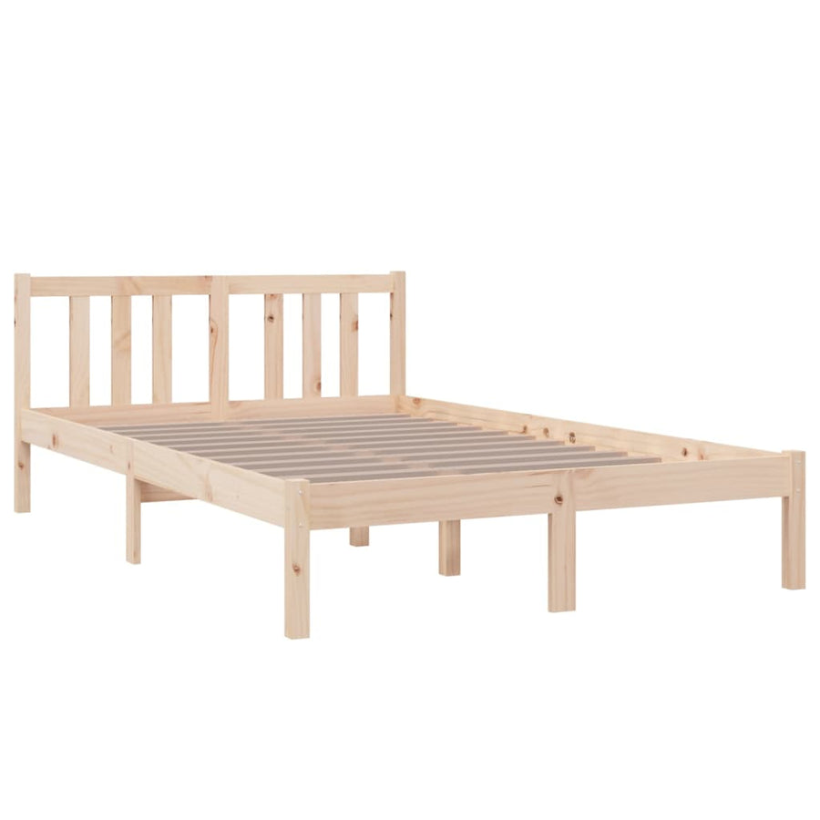 Bedframe Massief Hout 120X200 Cm 120 x 200 cm Naturel