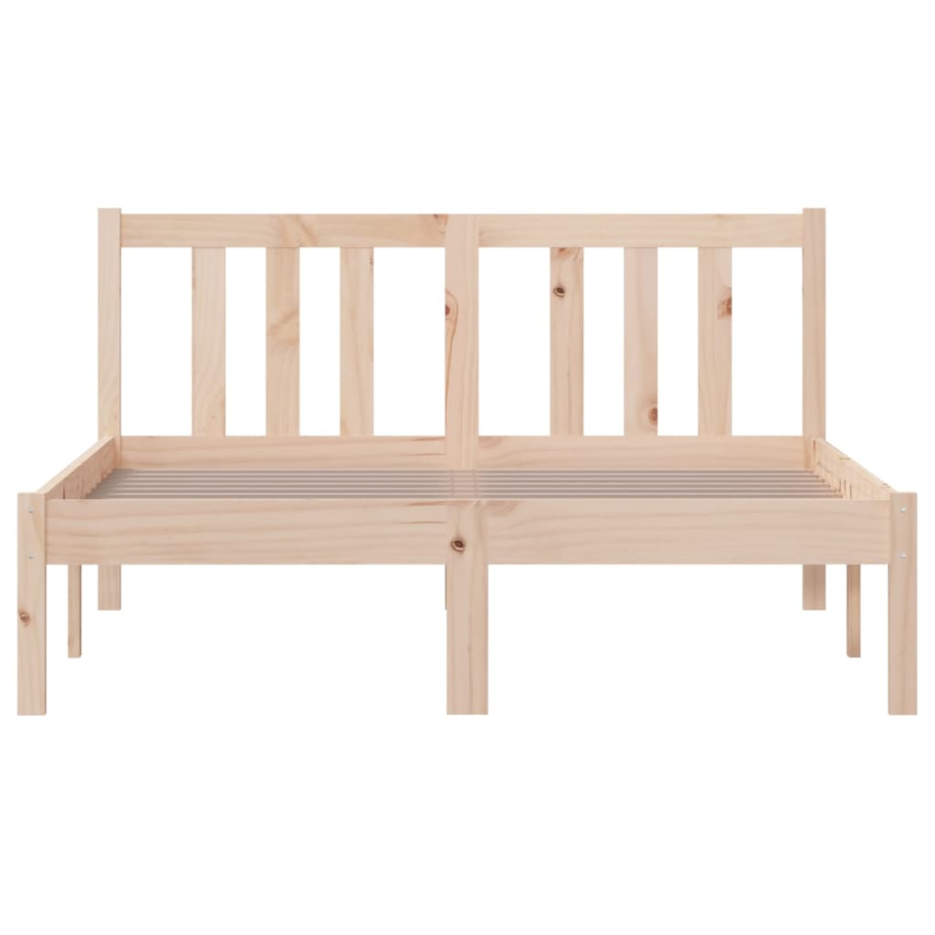 Bedframe Massief Hout 120X200 Cm 120 x 200 cm Naturel