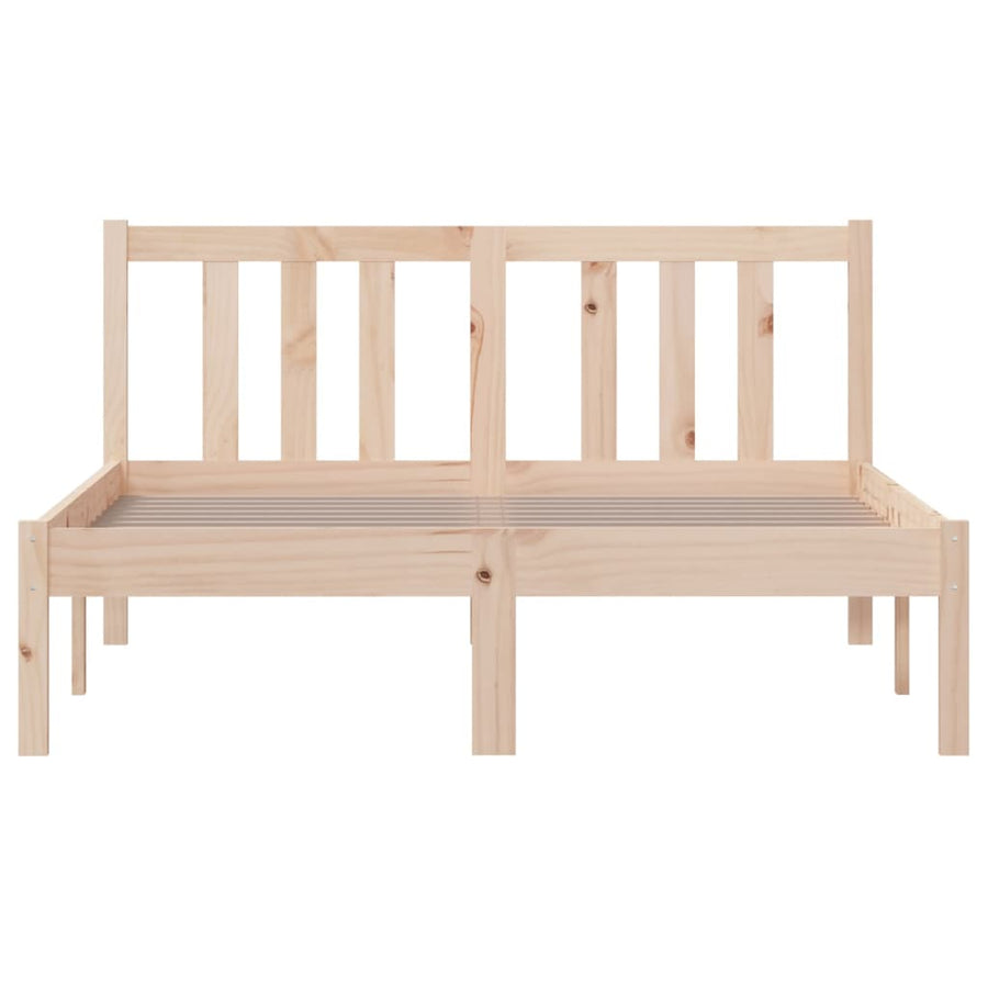 Bedframe Massief Hout 120X200 Cm 120 x 200 cm Naturel