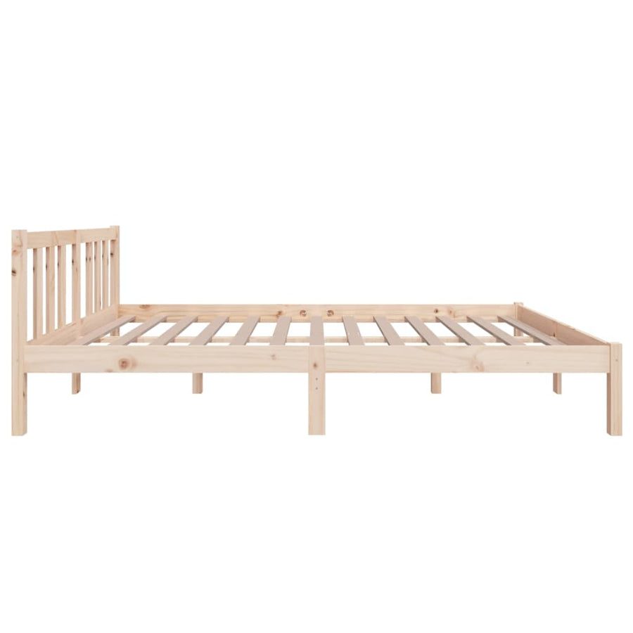 Bedframe Massief Hout 120X200 Cm 120 x 200 cm Naturel