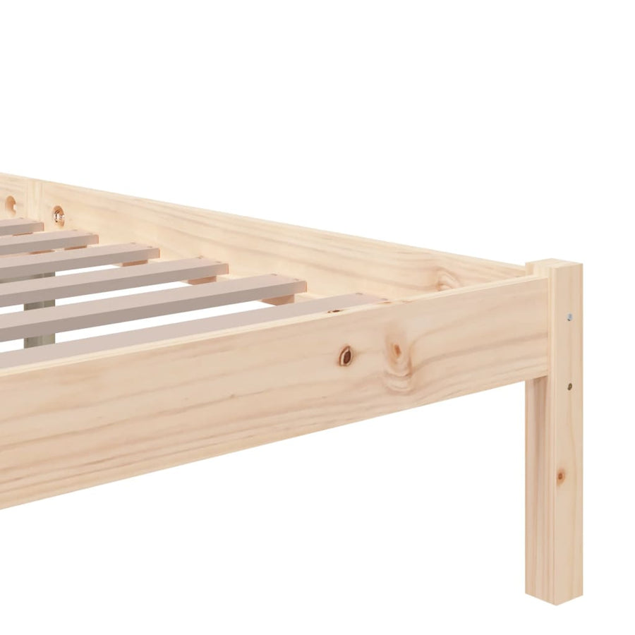 Bedframe Massief Hout 120X200 Cm 120 x 200 cm Naturel