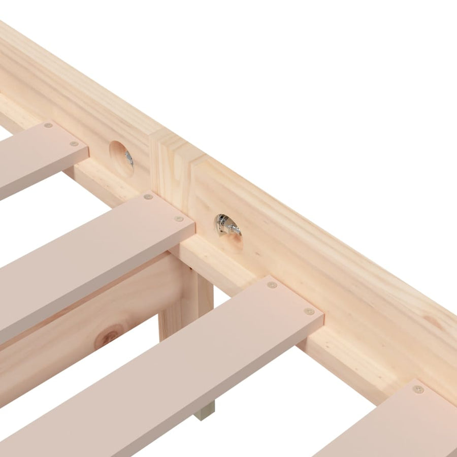 Bedframe Massief Hout 120X200 Cm 120 x 200 cm Naturel