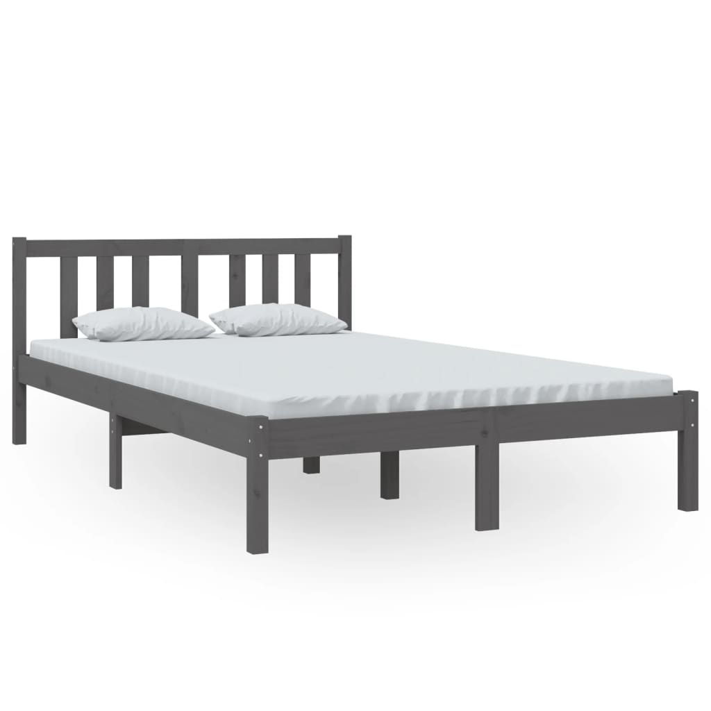 Bedframe Massief Hout Grijs 120X200 Cm