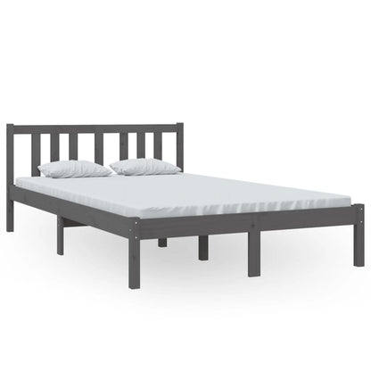 Bedframe Massief Hout Grijs 120X200 Cm
