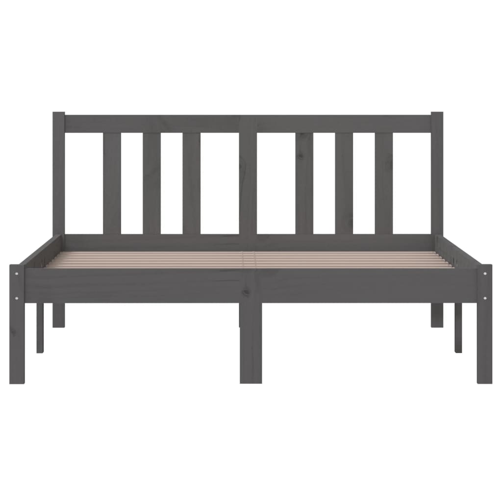 Bedframe Massief Hout Grijs 120X200 Cm