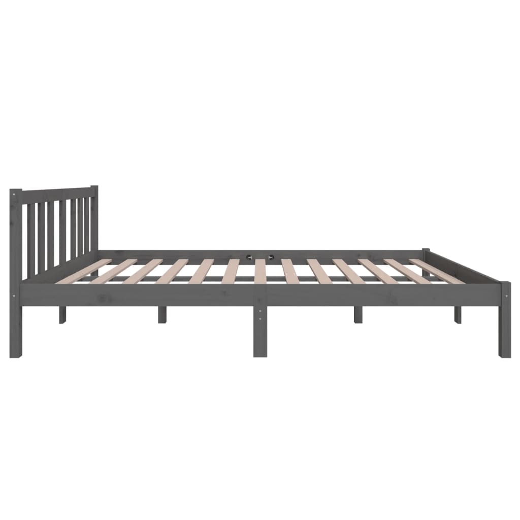 Bedframe Massief Hout Grijs 120X200 Cm