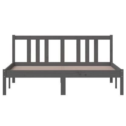 Bedframe Massief Hout Grijs 140X200 Cm