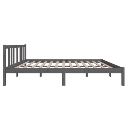 Bedframe Massief Hout Grijs 140X200 Cm