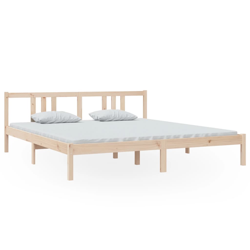 Bedframe Massief Hout 180X200 Cm Super King Size 180 x 200 cm Naturel