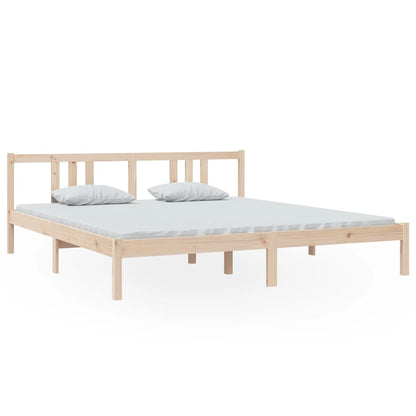 Bedframe Massief Hout 180X200 Cm Super King Size 180 x 200 cm Naturel