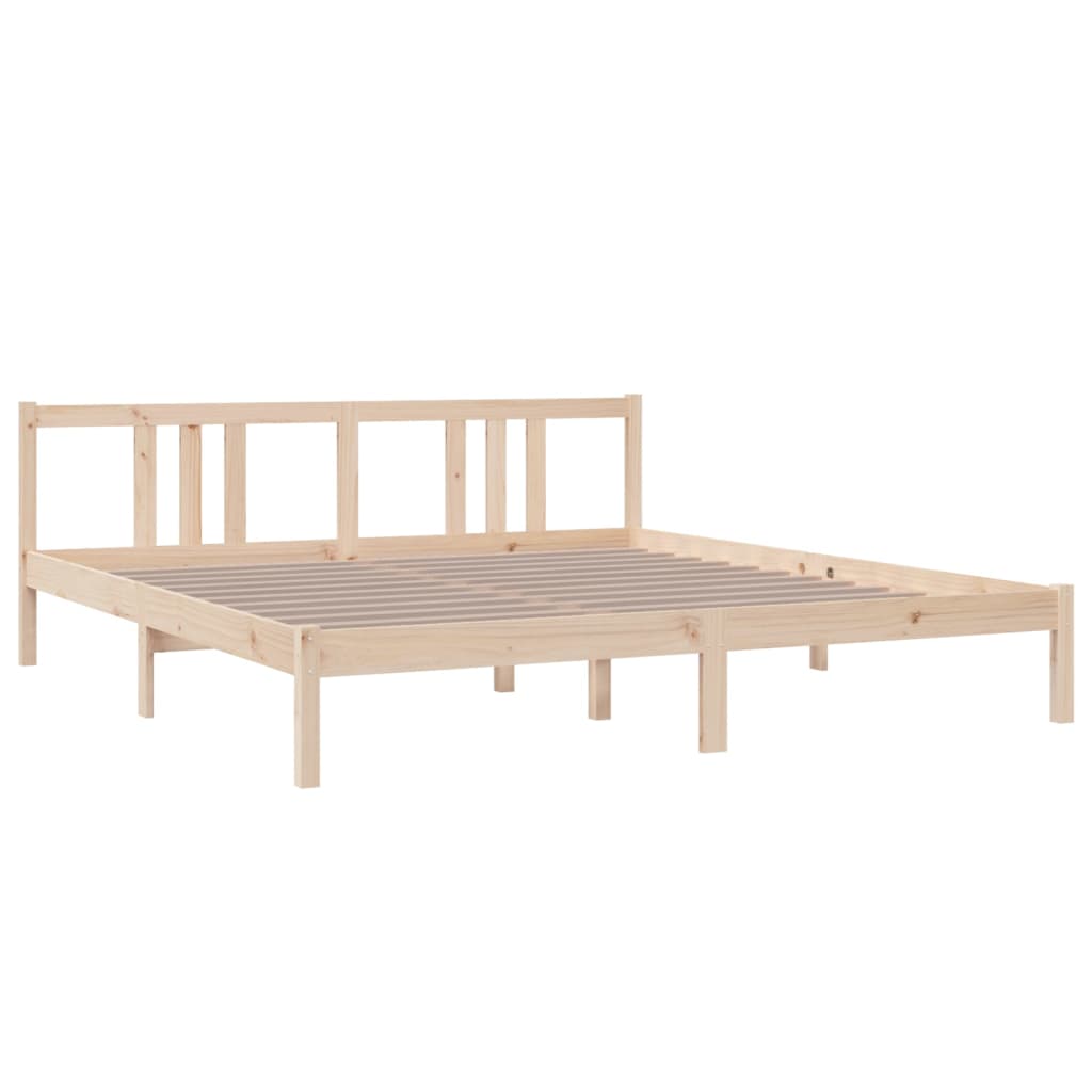 Bedframe Massief Hout 180X200 Cm Super King Size 180 x 200 cm Naturel
