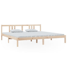 Bedframe Massief Hout 200 x 200 cm Naturel