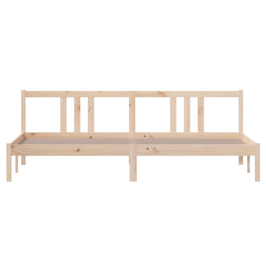 Bedframe Massief Hout 200 x 200 cm Naturel