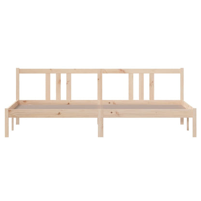 Bedframe Massief Hout 200 x 200 cm Naturel