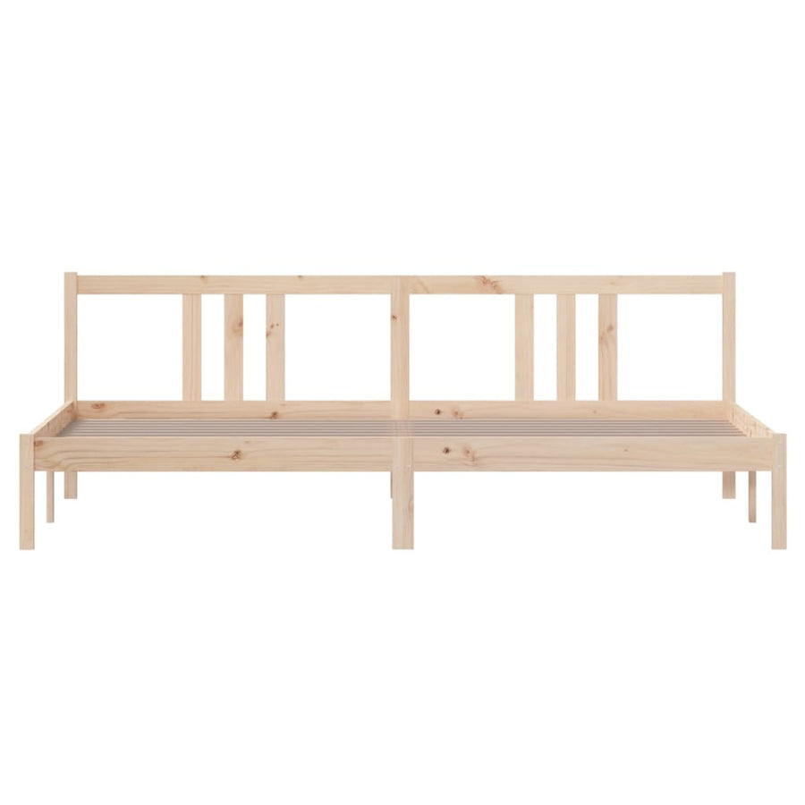 Bedframe Massief Hout 200 x 200 cm Naturel