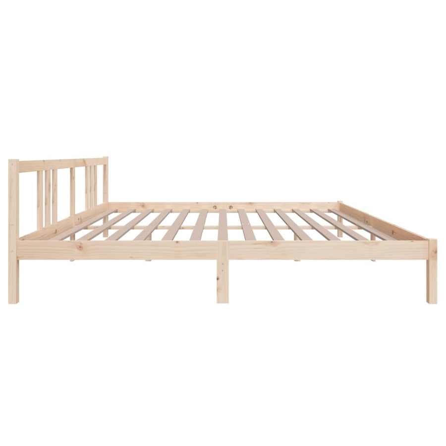 Bedframe Massief Hout 200 x 200 cm Naturel