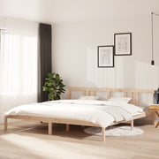 Bedframe massief hout 200x200 cm naturel